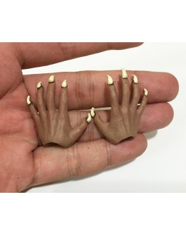 Custom 1/6 Scale Zombie Claw Paw Hands Compatible with Hot Toys Hand Pins
